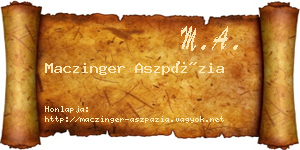 Maczinger Aszpázia névjegykártya